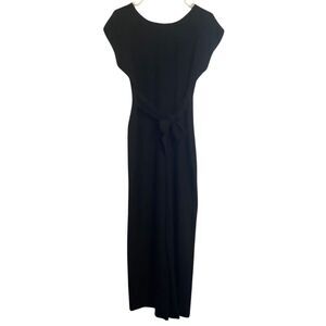 LOFT | Black Jumpsuit Tie Waist Short Sleeve Petite